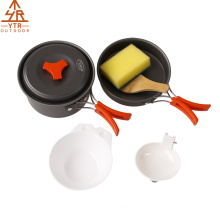 Portable Camping Cookware Set, Lightweight, Durable, Mini Aluminum Folding Pot Set, With Storage Bag